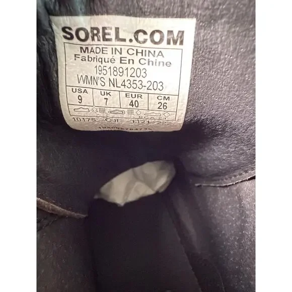 Sorel Brex Heel Lace Bootie Womens 9 Waterproof Leather New Cinder Sea Sprite